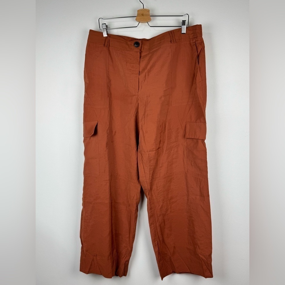 Wide Leg Cargo Pants in Rust - Women's